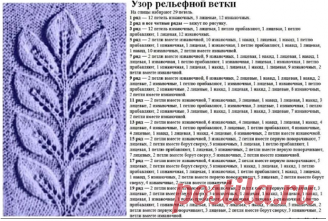 Свитер с листьями спицами