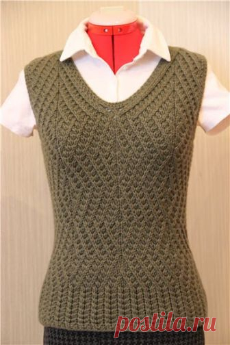 Французские диагонали спицами в джемперах, платьях и пуловерах