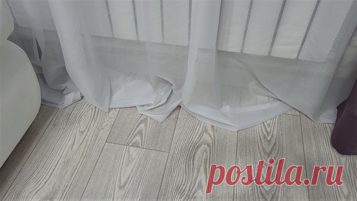 Мой стиль DIY | Готовый тюль укорачиваю прямо на коленке и даже не снимаю с окна (немного неудобно, зато ровно и быстро)