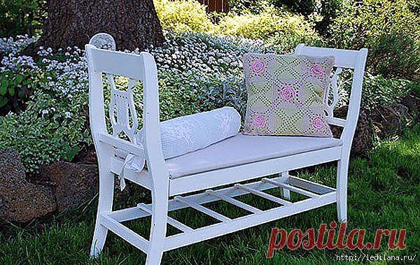 Как сделать уютную скамеечку на дачу.