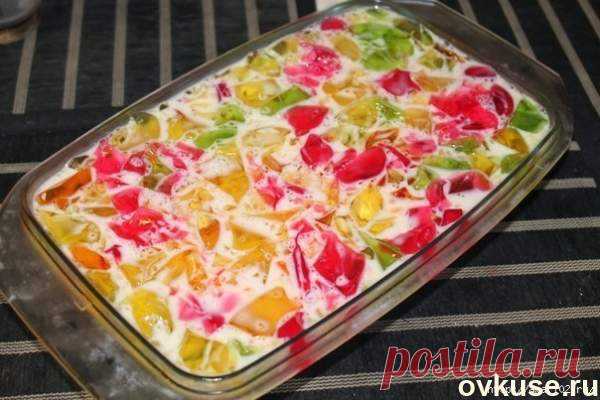 Десерт из желе со сгущёнкой - Простые рецепты Овкусе.ру