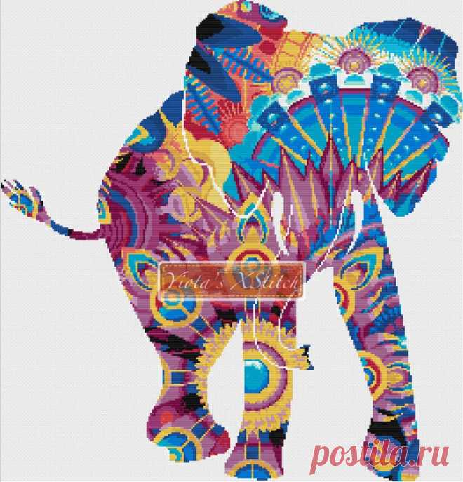 Mandala elephant No1 cross stitch kit Mandala elephant No1 counted cross stitch kit. Counted cross stitch kit with whole stitches only. Kit contains: Cross stitch pattern Fabric - see options available Threads pre-wound on plastic card bobbins Needle Instructions