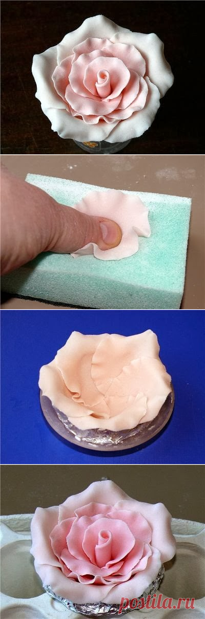 Моя копилка - Кухня: Украшаем торт розами из сладкой мастики