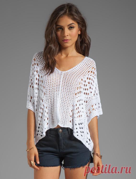 Идея:блуза-пончо крючком