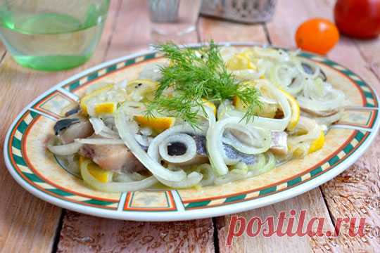 Закуска из сельди с луком и медом