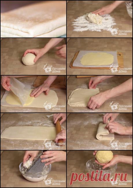 Слоеное бездрожжевое тесто – 2 варианта

Классический рецепт
мука	300 г
масло сливочное	200 г
вода	130 г
соль	1/4 ч.л.
сок лимонный	1 ч.л.
Быстрый рецепт
мука	300 г
масло сл. подмороженое	150 г
вода ледяная	100 г
соль	1/4 ч.л.
сок лимонный	1 ч.л.