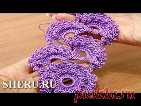 Learn to Crochet Round Motif Lace  Урок 3 часть 1 из 2 Ленточное кружево крючком
