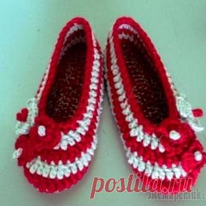 Мастер – класс: Вязаные тапочки «Три цветка»