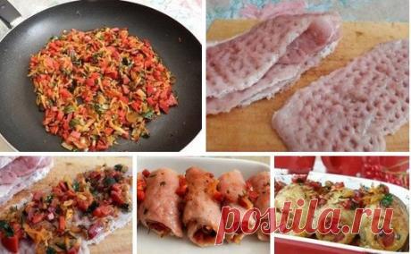 Свиные рулетики с начинкой