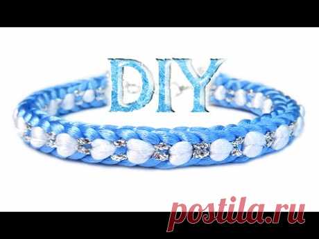 DIY: Kumihimo square bracelet &quot;Frozen&quot; / Браслет &quot;Кумихимо&quot; квадратный из 12 нитей