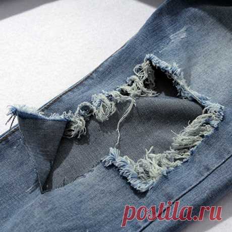 Как зашить дырку на джинсах