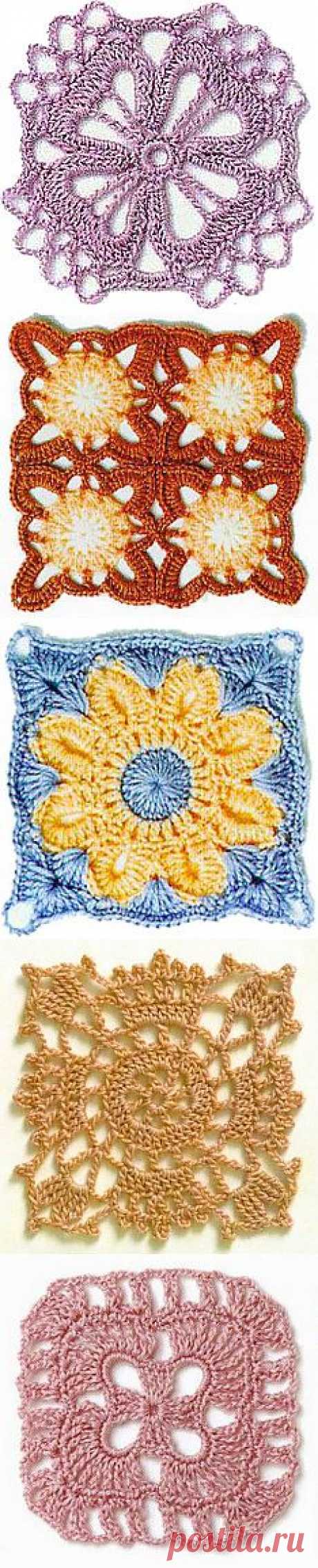 Ажурные квадраты крючком. | KnitArt.ru