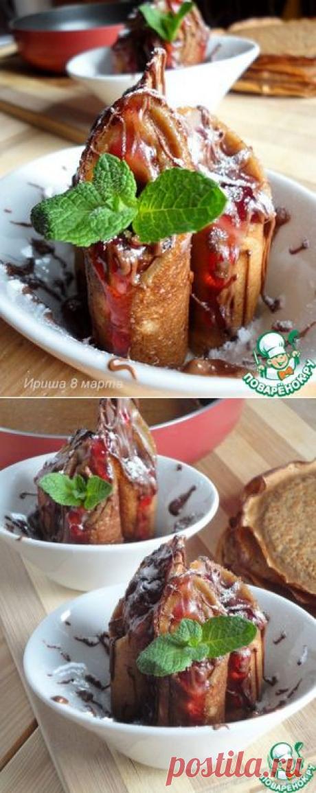 Шоколадные блинчики с заварным кремом - кулинарный рецепт