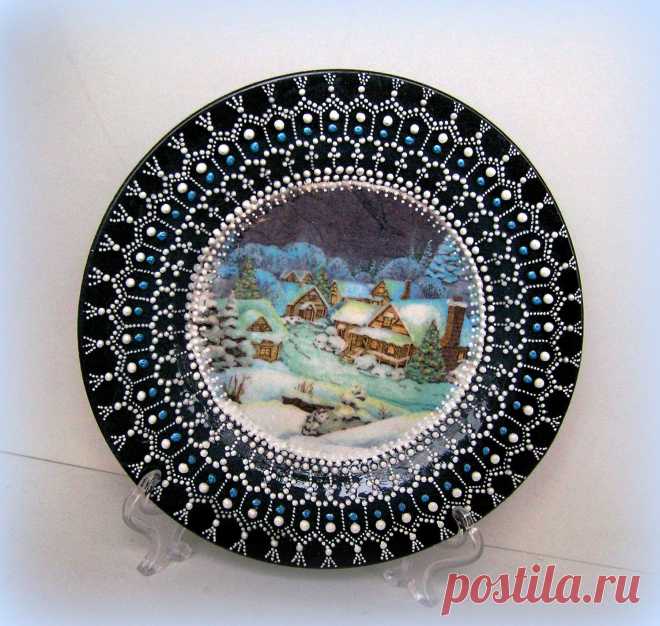 Тарелка "Новогодняя ночь"