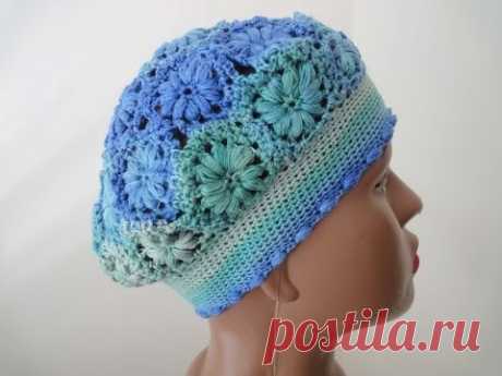 Берет из мотивов Часть 1 Beret of floral motifs Crochet Part 1 — Яндекс.Видео