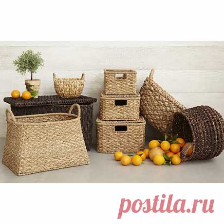 Medium Zuzu Basket with Handle | Crate and Barrel