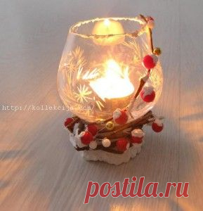 Зимний подсвечник | Своими руками — интернет журнал