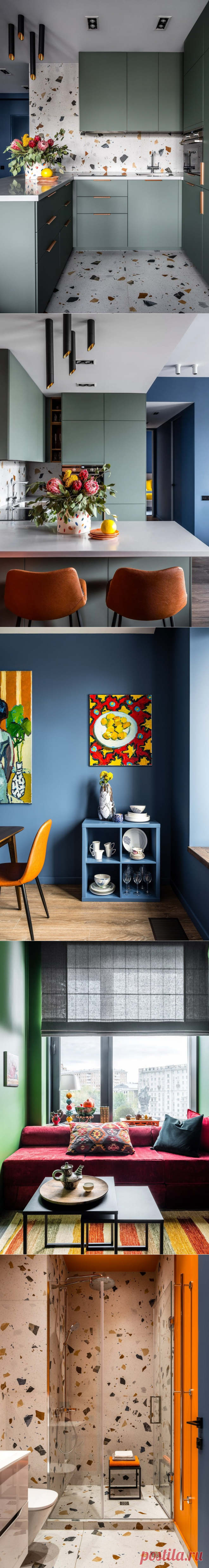 Насыщенный микс цветов и эмоций в интерьере московской квартиры для фрилансеров - статьи про мебель на Викидивании