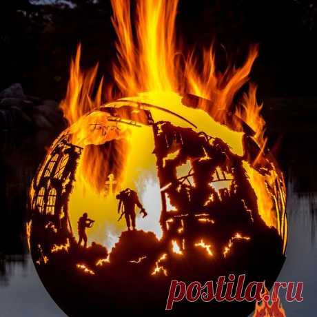 Дизайнерские огненные шары в саду ~ Planetalsad