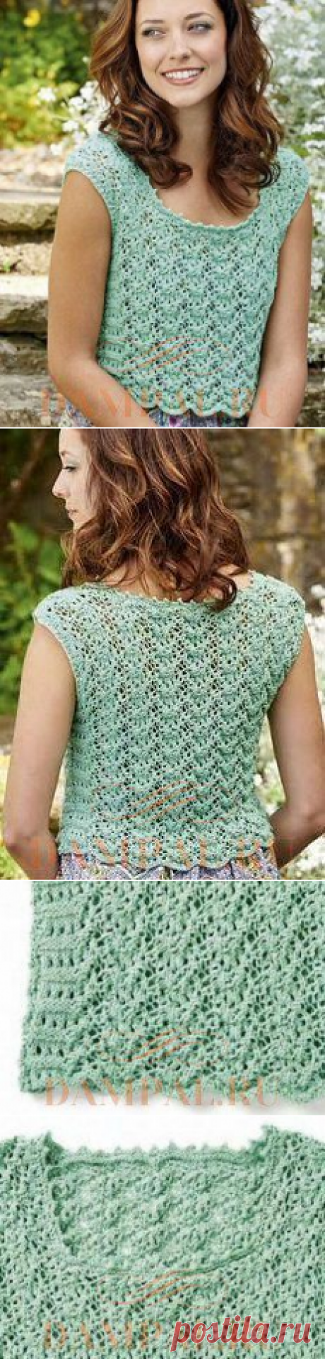 Летний вязаный топ «Мята»