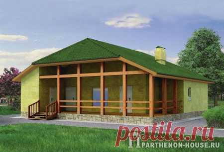 Проект небольшого уютного кирпичного дома с сауной КА 85-7