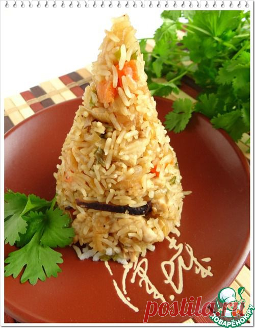 Рис по-малазийски с куриным филе и грибами - кулинарный рецепт