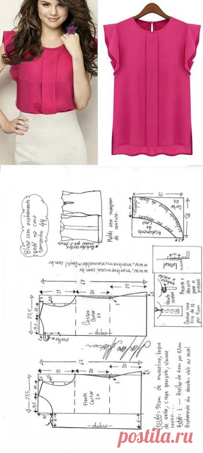 Blusa com acabamento godê na cava | DIY - molde, corte e costura - Marlene Mukai