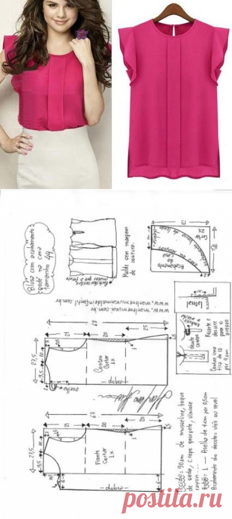 Blusa com acabamento godê na cava | DIY - molde, corte e costura - Marlene Mukai