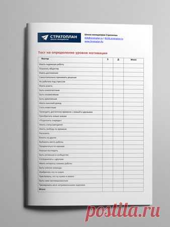 Тест на 29 мотивационных факторов