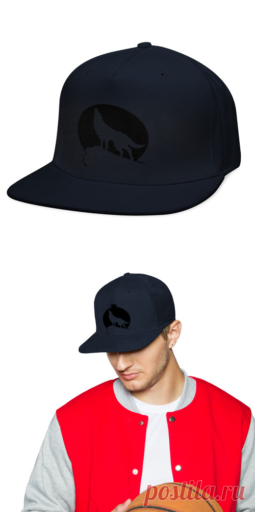 Волк на фоне Луны Кепка снепбек с прямым козырьком с принтом за 1025 ₽ 👕 купить в интернет-магазине - 121289