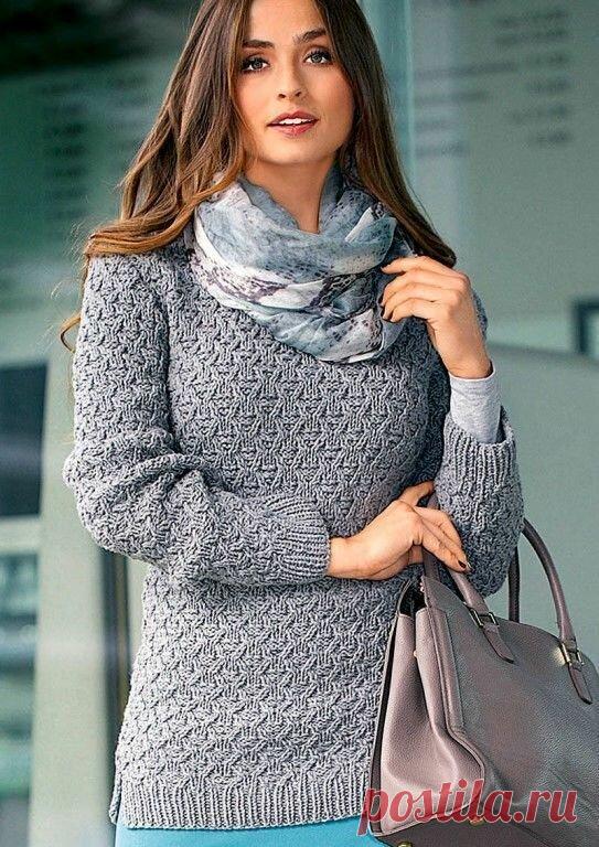 Элегантный и лаконичный джемпера, пуловер структурным узором спицами/ схемы + описание. | Вязание"Мир узоров" | Яндекс Дзен