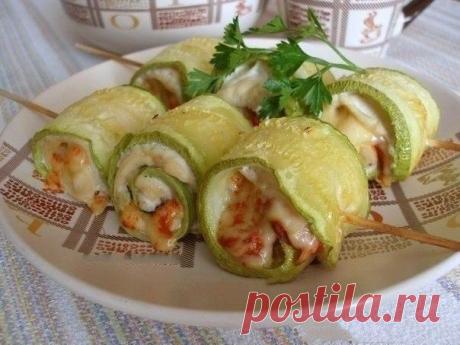 Суперские рулетики из кабачков с куриным мясом / Любимая кухня