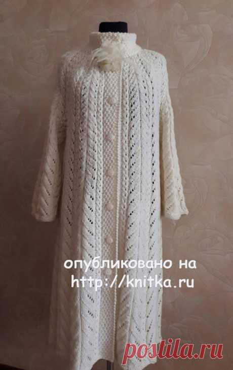 Ажурное пальто Осенний блюз. Работа Елены Саенко, Вязание для женщин