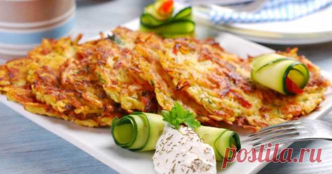 Картофельные оладьи с сыром и ветчиной