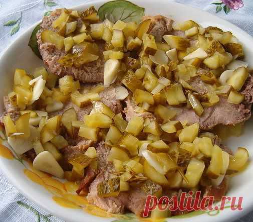 Рецепт Мясо с маринованными огурчиками - Блюда, Рецепты из Мяса - Кулинарный портал - Рецепты с фото, Рецепты тортов, Кулинарные рецепты
