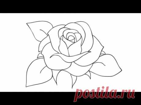 How to draw a rose - Easy step-by-step drawing lessons for kids