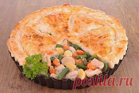 Пирог с курицей и овощами | Вкусные Рецепты