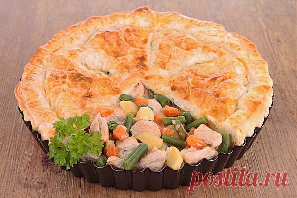 Пирог с курицей и овощами | Вкусные Рецепты