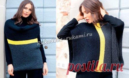 Женский пуловер-трансформер спицами