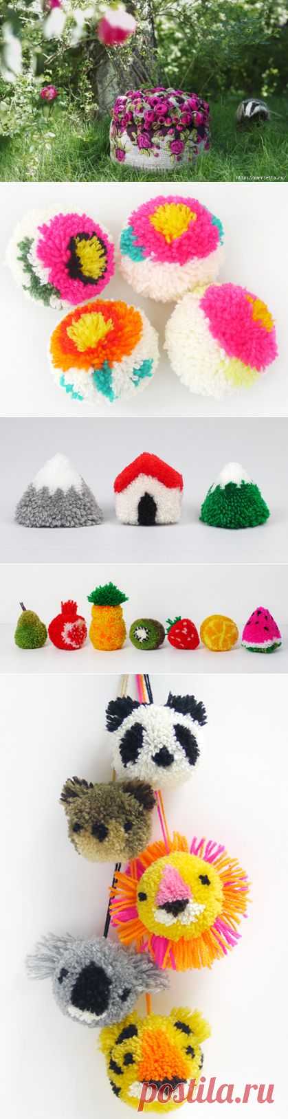Веселые цветочные помпоны. Много идей | Самоделкино