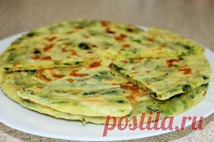 Китайские слоёные лепешки с зеленым луком