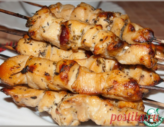 Шашлычки пикантные из куриной грудки – кулинарный рецепт