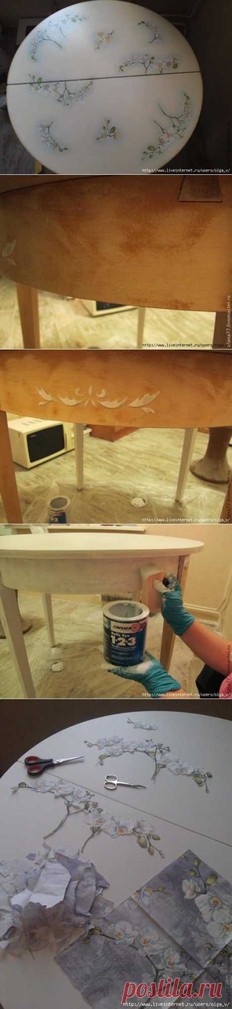 МК по декорированию старого круглого стола