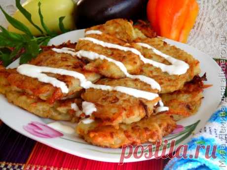 Драники с кабачками и баклажанами