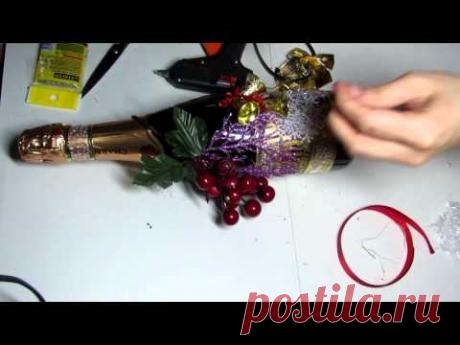 Шампанское в подарок на новый год. Украшаем сам. Часть 2.