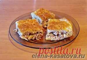 Пирог с мясным фаршем и капустой