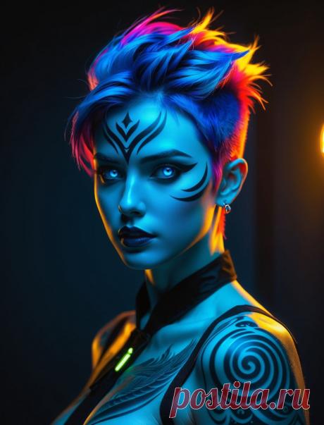 Гиперреализм: светящаяся кожа и динамичные цвета. Генерация из нейросети Stable Diffusion - Stable Diffusion 1.5 / SDXL примеры промтов - Форум ИИ о нейросетях - Yes Ai