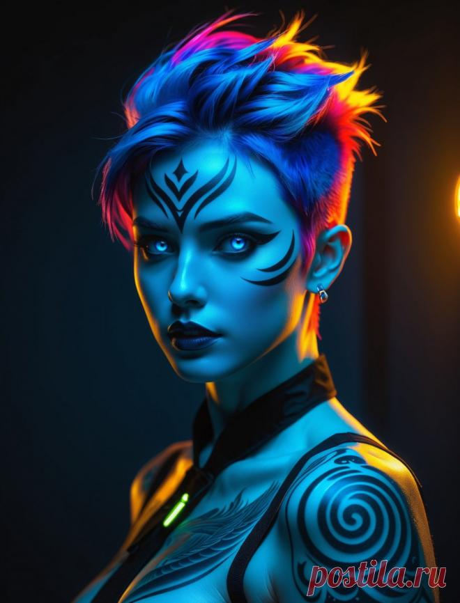 Гиперреализм: светящаяся кожа и динамичные цвета. Генерация из нейросети Stable Diffusion - Stable Diffusion 1.5 / SDXL примеры промтов - Форум ИИ о нейросетях - Yes Ai