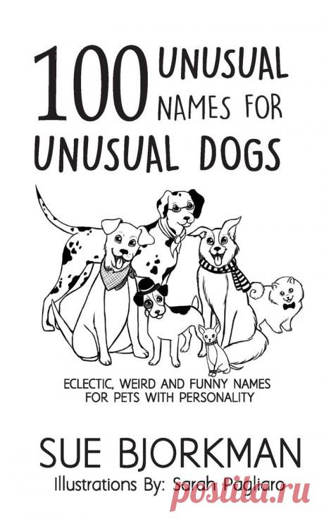 the book cover for 100 unusual names for unusual dogs by sue borkman, illustrations by sarah pagliaro