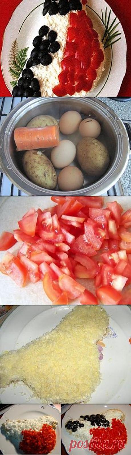 Салат &quot;Снегирь&quot; / Мясные салаты / TVCook: пошаговые рецепты c фото